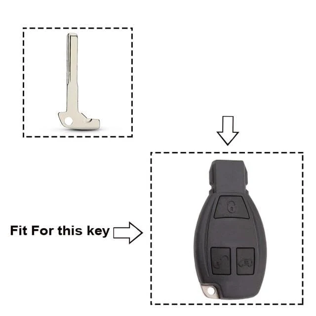 Ersatz-Smart-Key-Rohling für Mercedes Benz 2008 AESG CLK SLK ML-Klasse W220 Smart Chrome ungeschnittener Schlüsselblatteinsatz