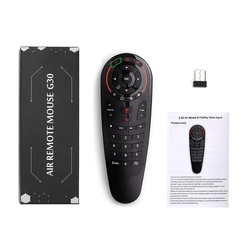 G30S Voice Air Mouse Universalfernbedienung 33 Tasten IR-Lernen Gyro Sensing Wireless Smart-Fernbedienung Für Android Tv Box X96 Mini