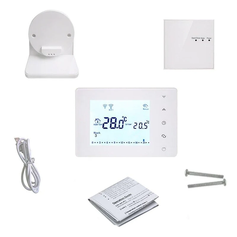 Beok WiFi & RF Wireless Thermostat für die Heizung von Gaskesselräumen Smart Remote Temperature Controller funktioniert mit Google Home Alexa (BOT306RF-WIFI 220V-240V)