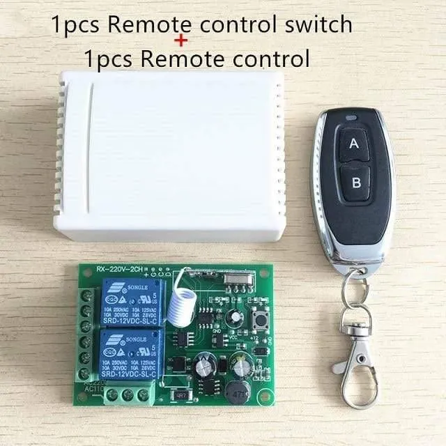 433 MHz Universal Wireless-Fernbedienungsschalter AC 250 V 110 V 220 V 2-Kanal-Relaisempfängermodul und 5-teilige RF 433-MHz-Fernbedienungen