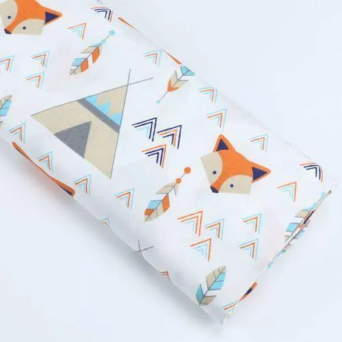 Meterware, Cartoon-bedruckter Kinder-Baumwoll-Quiltstoff, halber Meter zum DIY-Nähen, Patchwork-Stoff, Blattstoff