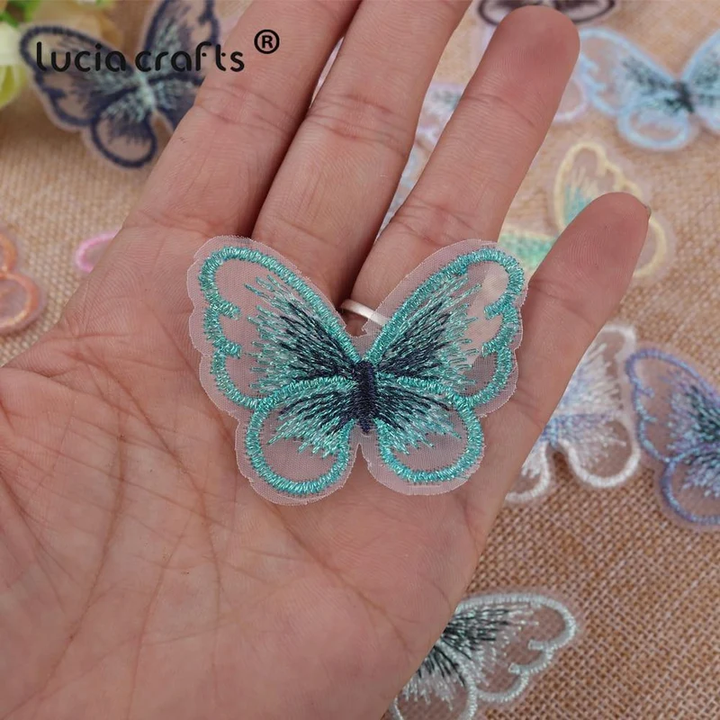 10/12 Stück Spitze Schmetterling Multi-Color Tuch Stickerei Patch Nähen auf Polyester DIY Patch L0919