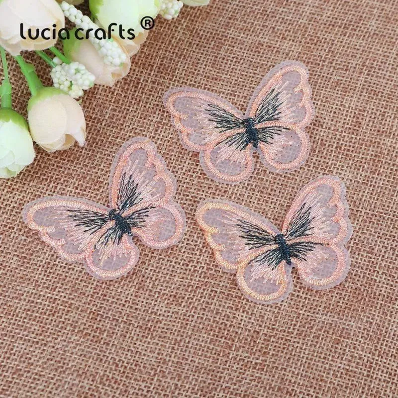 10/12 Stück Spitze Schmetterling Multi-Color Tuch Stickerei Patch Nähen auf Polyester DIY Patch L0919