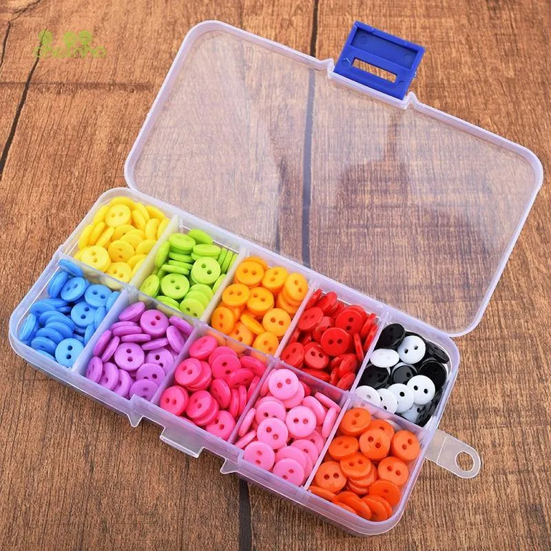 , 600 Stück / Box, 2 Löcher, Harzknöpfe von DIY Scrapbooking Patchwork Nähen / Dekoratives Basteln & Heimdekoration,
