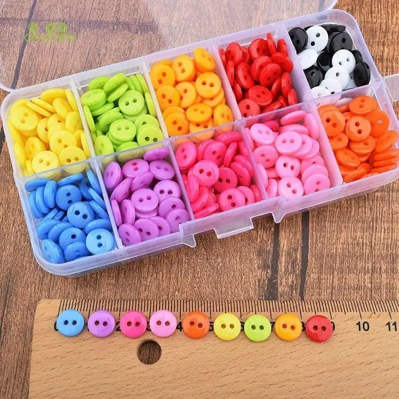 , 600 Stück / Box, 2 Löcher, Harzknöpfe von DIY Scrapbooking Patchwork Nähen / Dekoratives Basteln & Heimdekoration,
