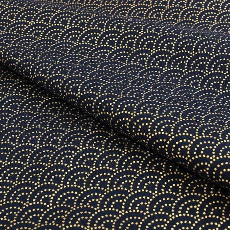 Navy Cotton Fabric By Half Yards Japanischer Nähstoff für DIY Kimono Handwerksmaterialien für Kinder TJ1023