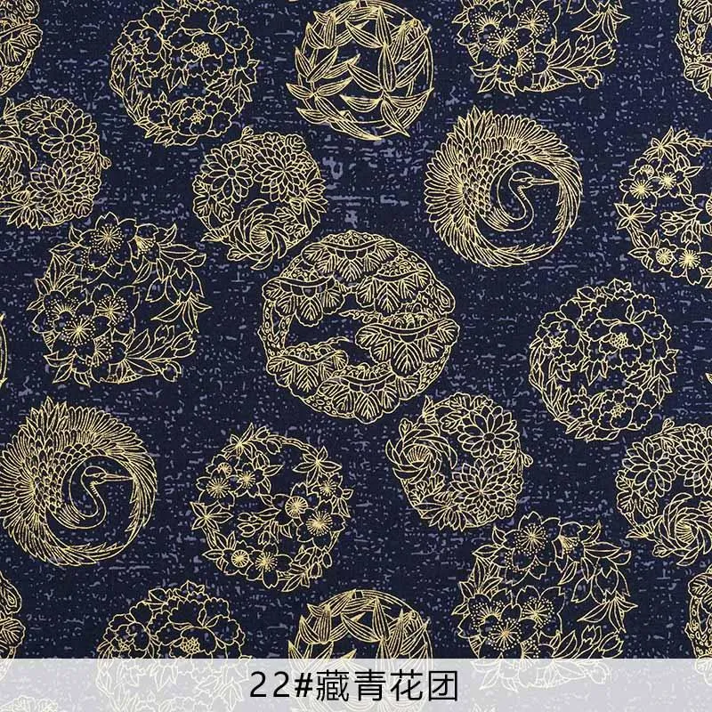 Navy Cotton Fabric By Half Yards Japanischer Nähstoff für DIY Kimono Handwerksmaterialien für Kinder TJ1023
