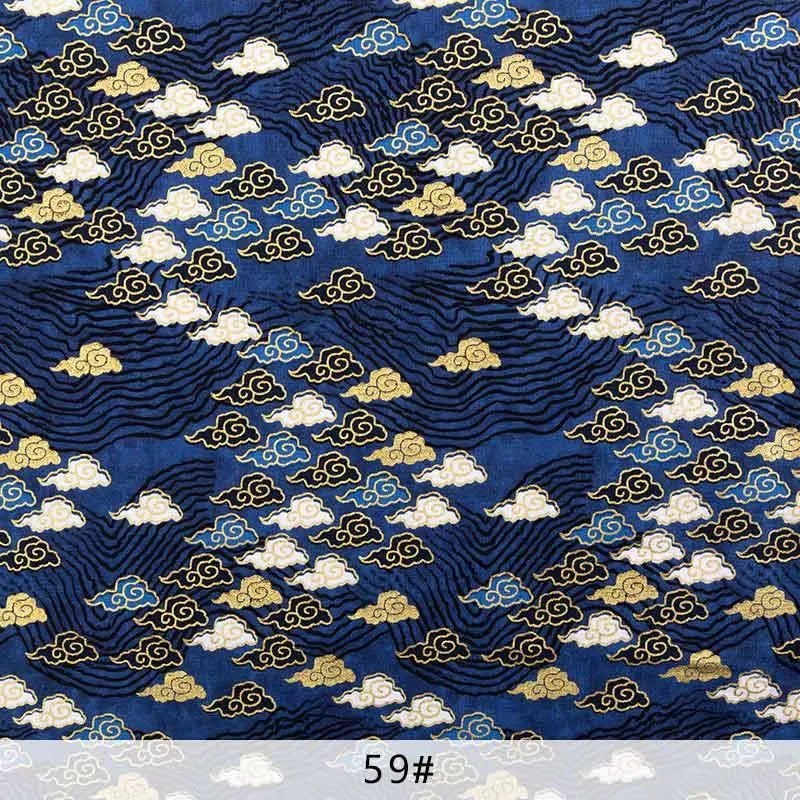 Navy Cotton Fabric By Half Yards Japanischer Nähstoff für DIY Kimono Handwerksmaterialien für Kinder TJ1023