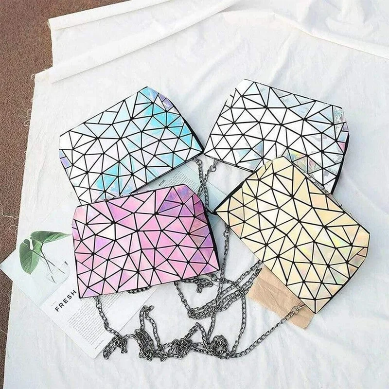 Laser-irisierendes geometrisches PU-Kunstledergewebe, synthetisches Material für Taschen, Schleifen, Bastelarbeiten, DIY-Schmuck, Kleidung, Nähmaterial