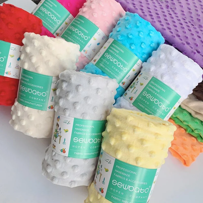 70x100cm Minky Stoff zum Nähen von 30 Farben Superweicher Minky Dot Plüschstoff Umweltfreundlicher Polyester Handarbeitsstoff