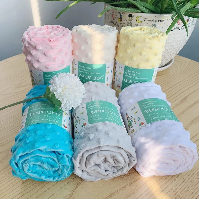 70x100cm Minky Stoff zum Nähen von 30 Farben Superweicher Minky Dot Plüschstoff Umweltfreundlicher Polyester Handarbeitsstoff