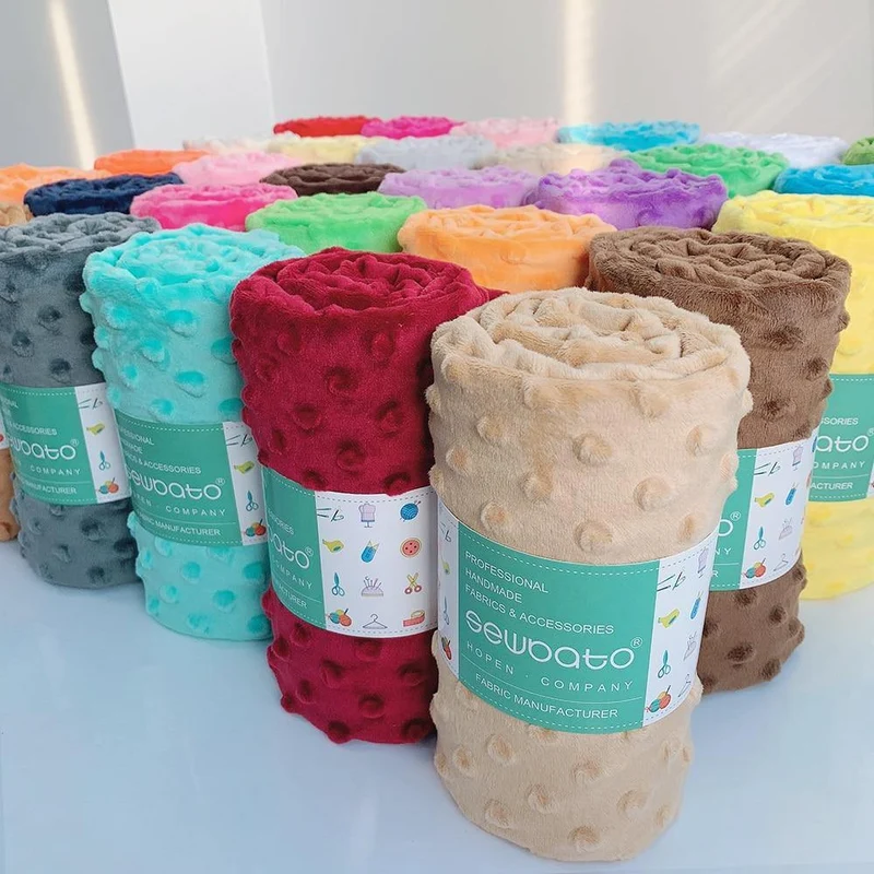 70x100cm Minky Stoff zum Nähen von 30 Farben Superweicher Minky Dot Plüschstoff Umweltfreundlicher Polyester Handarbeitsstoff