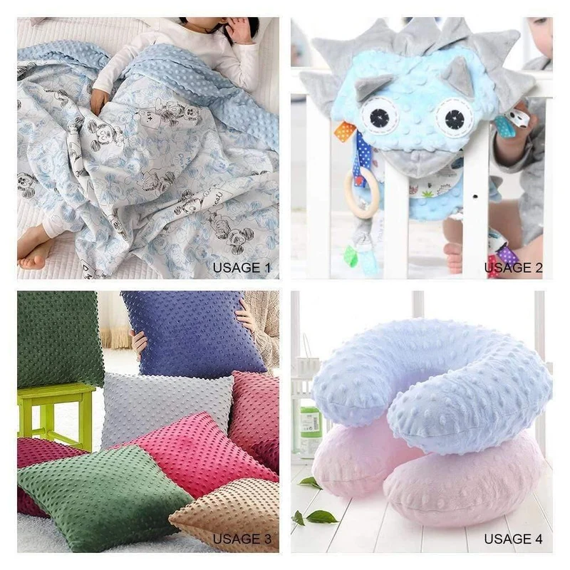 70x100cm Minky Stoff zum Nähen von 30 Farben Superweicher Minky Dot Plüschstoff Umweltfreundlicher Polyester Handarbeitsstoff