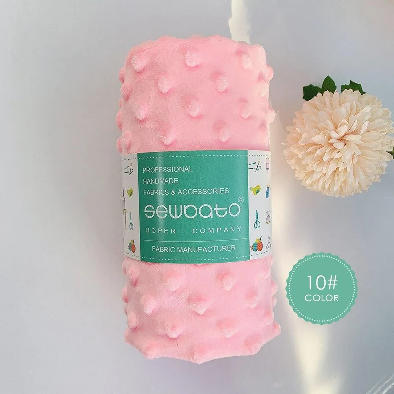 70x100cm Minky Stoff zum Nähen von 30 Farben Superweicher Minky Dot Plüschstoff Umweltfreundlicher Polyester Handarbeitsstoff