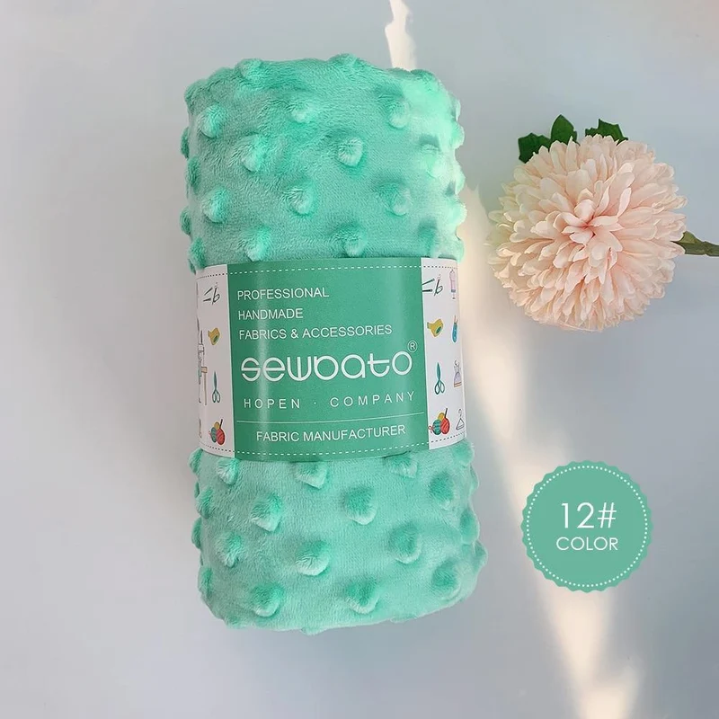 70x100cm Minky Stoff zum Nähen von 30 Farben Superweicher Minky Dot Plüschstoff Umweltfreundlicher Polyester Handarbeitsstoff