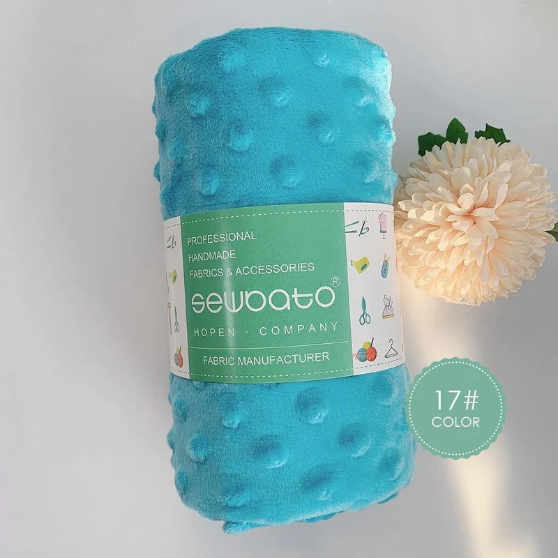 70x100cm Minky Stoff zum Nähen von 30 Farben Superweicher Minky Dot Plüschstoff Umweltfreundlicher Polyester Handarbeitsstoff
