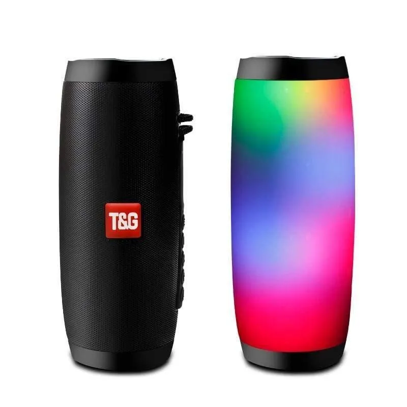Drahtloser Bluetooth-Lautsprecher LED Tragbare Boombox Außenbasssäule Subwoffer Soundbox mit Mikrofonunterstützung TF FM USB