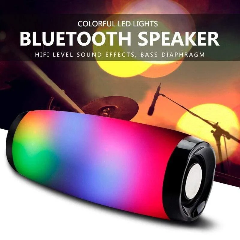 Drahtloser Bluetooth-Lautsprecher LED Tragbare Boombox Außenbasssäule Subwoffer Soundbox mit Mikrofonunterstützung TF FM USB