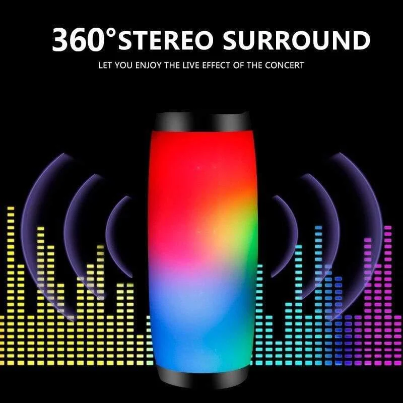 Drahtloser Bluetooth-Lautsprecher LED Tragbare Boombox Außenbasssäule Subwoffer Soundbox mit Mikrofonunterstützung TF FM USB