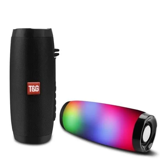 Drahtloser Bluetooth-Lautsprecher LED Tragbare Boombox Außenbasssäule Subwoffer Soundbox mit Mikrofonunterstützung TF FM USB
