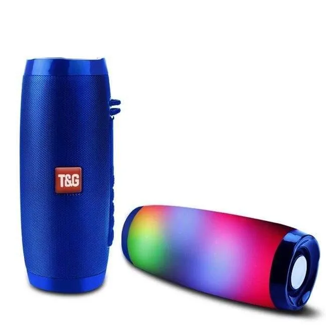 Drahtloser Bluetooth-Lautsprecher LED Tragbare Boombox Außenbasssäule Subwoffer Soundbox mit Mikrofonunterstützung TF FM USB