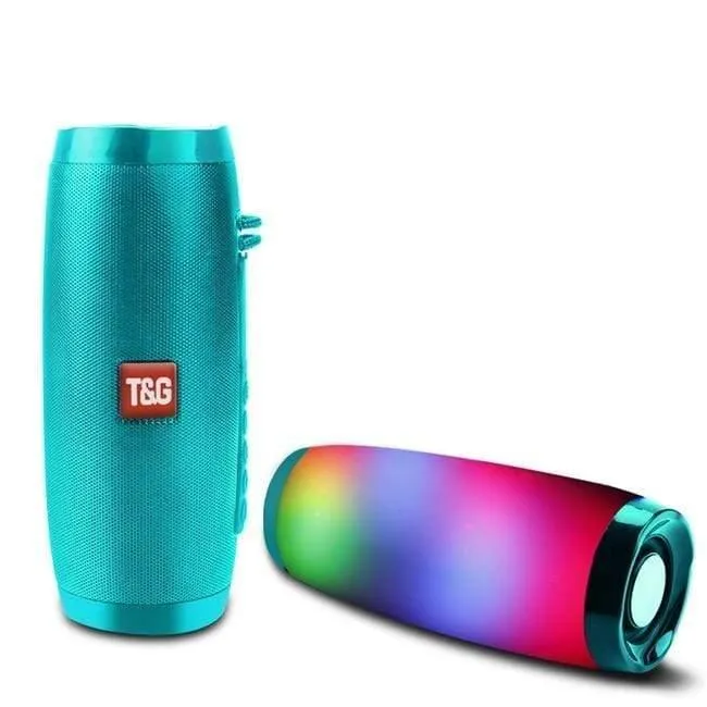Drahtloser Bluetooth-Lautsprecher LED Tragbare Boombox Außenbasssäule Subwoffer Soundbox mit Mikrofonunterstützung TF FM USB