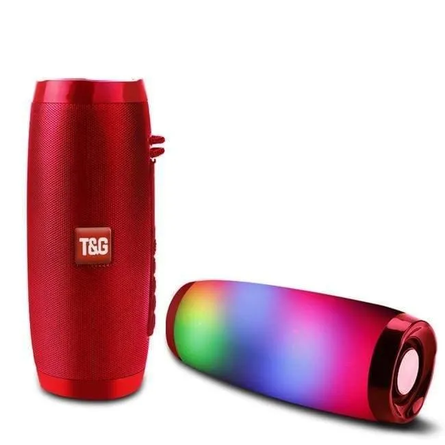 Drahtloser Bluetooth-Lautsprecher LED Tragbare Boombox Außenbasssäule Subwoffer Soundbox mit Mikrofonunterstützung TF FM USB