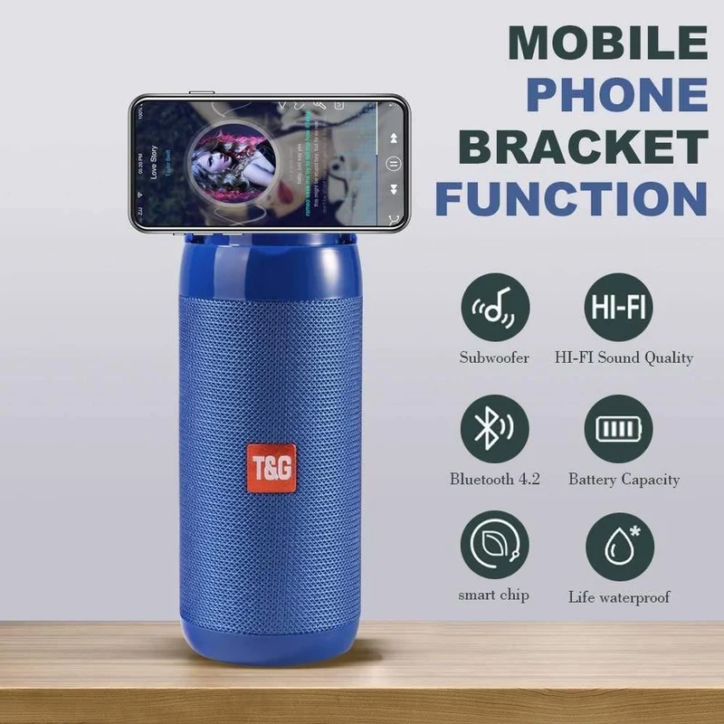 TG113C Bluetooth-Lautsprecher unterstützt FM-Radio, TF-Karte, AUX-Kabel, Lautsprecher, kabellose Bluetooth-Lautsprecher, Telefonhalter, Soundsäule