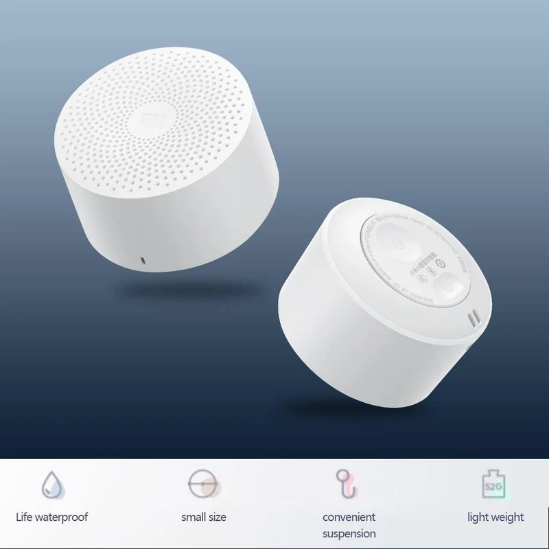 Original Xiaomi Mijia Bluetooth-Lautsprecher AI-Steuerung Drahtloser tragbarer Mini-Bluetooth-Lautsprecher Stereobass mit Mikrofon in HD-Qualität (Weiß Keine)
