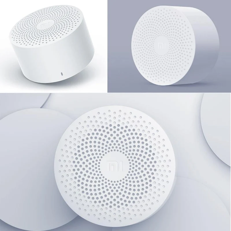 Original Xiaomi Mijia Bluetooth-Lautsprecher AI-Steuerung Drahtloser tragbarer Mini-Bluetooth-Lautsprecher Stereobass mit Mikrofon in HD-Qualität (Weiß Keine)