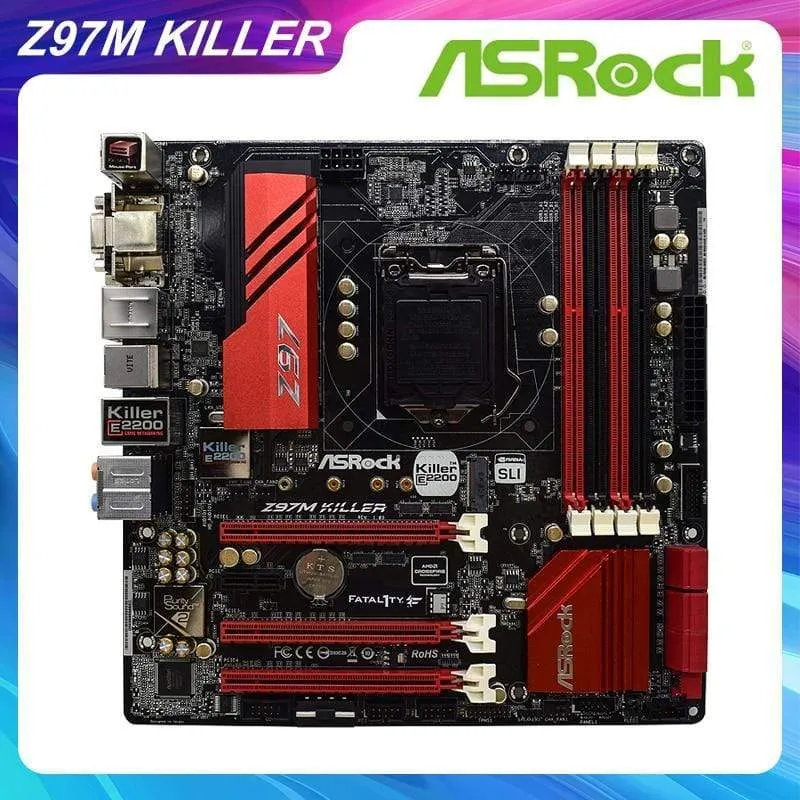 Z97M KILLER Für ASRock Desktop Verwendetes Motherboard DDR3 Z97 LGA 1150 SATA3 USB 3.0 Micro-ATX-Gaming-PC Motherboard Core i3 i5 i7