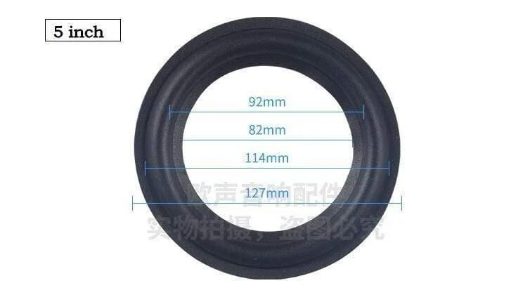2PCS Lautsprecher Gummi Surround Suspension Edge Schwamm Reparaturzubehör Für 4/5 / 6.5 / 8/10 / Lautsprecherteile Subwoofer Bass Hochtöner