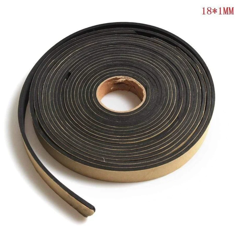 5 Meter 18 * 3MM / 10 * 1MM / 18 * 1MM EVA-Lautsprecher Reparatur Dichtungsstreifen Lautsprecher Schwarz Einseitige stoßfeste Absorber-Dichtung