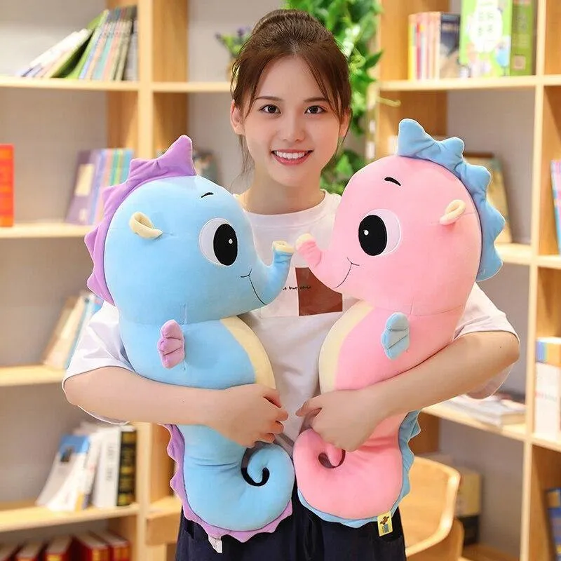Cartoon Seepferdchen Plüschtier Weiches Tier Gefüllte Kissen Plüsch Fisch Puppe Baby Schlafkissen Sofa Dekoration Kissen Mädchen Geschenk