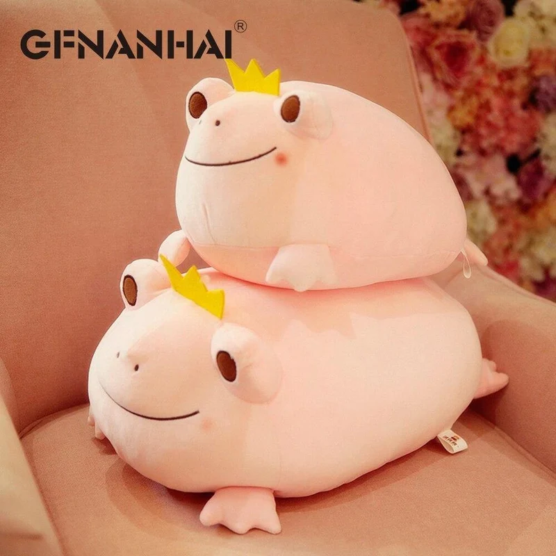 1pc 35cm Nette Die Krone Frosch Plüsch Kissen Gefüllte Unten Baumwolle Kinder Spielzeug Kawaii Lächeln Frosch Puppen Für kinder Geburtstag Geschenk