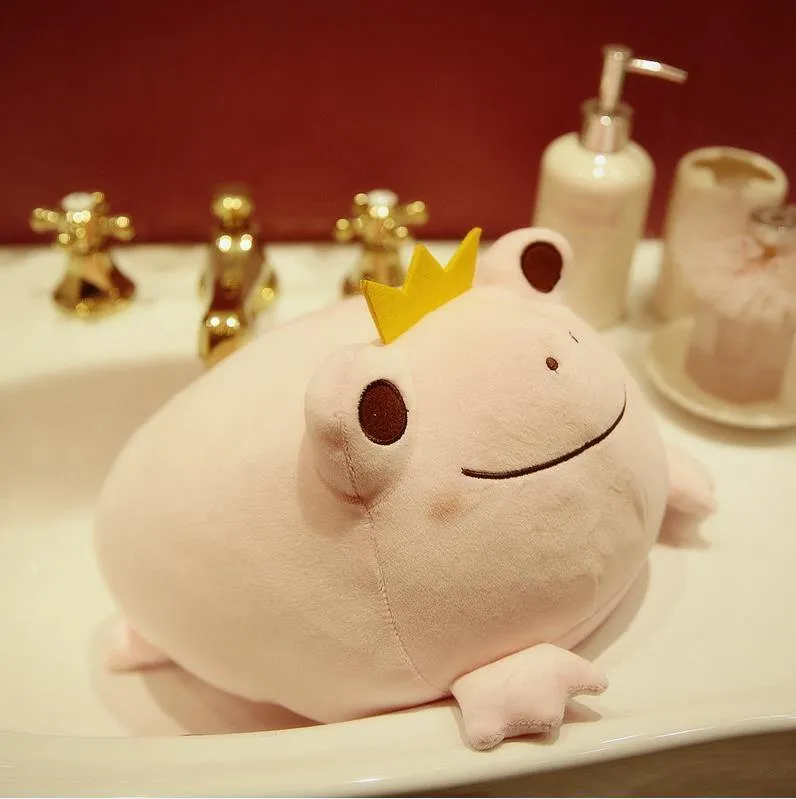 1pc 35cm Nette Die Krone Frosch Plüsch Kissen Gefüllte Unten Baumwolle Kinder Spielzeug Kawaii Lächeln Frosch Puppen Für kinder Geburtstag Geschenk