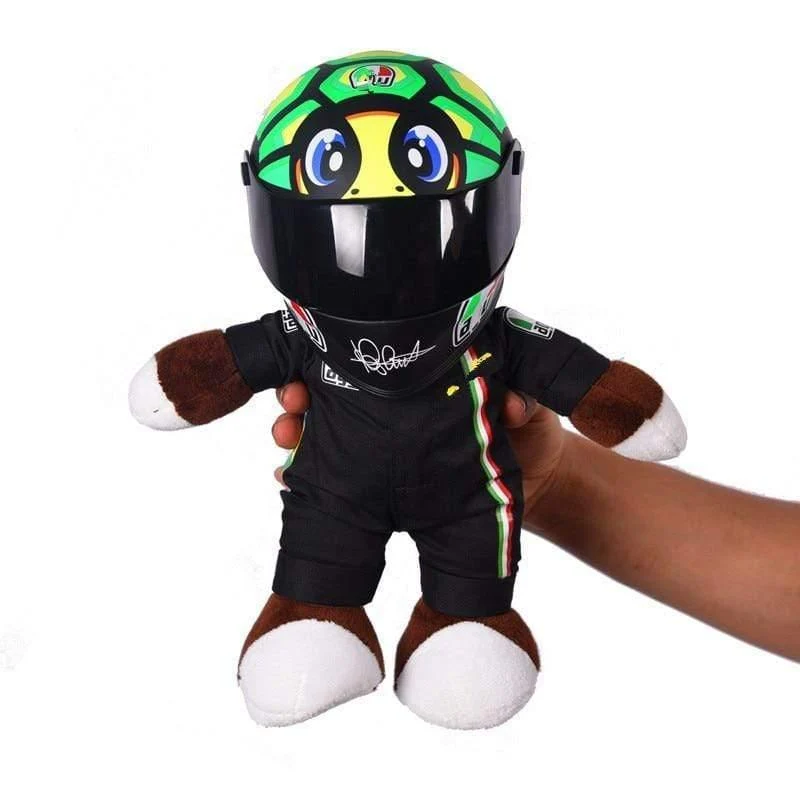 Motorradhelm Racing Bear Doll Toys Tragen Sie eine kleine Helmpuppe Motorradpuppe Motorraddekoration Geschenk für Motorradliebhaber