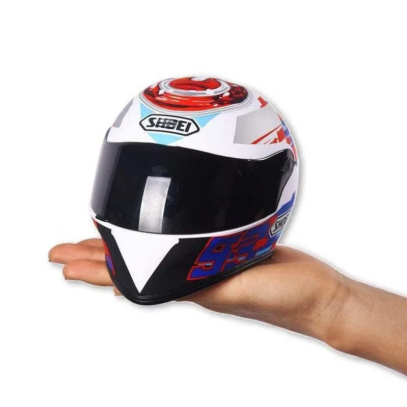 Motorradhelm Racing Bear Doll Toys Tragen Sie eine kleine Helmpuppe Motorradpuppe Motorraddekoration Geschenk für Motorradliebhaber