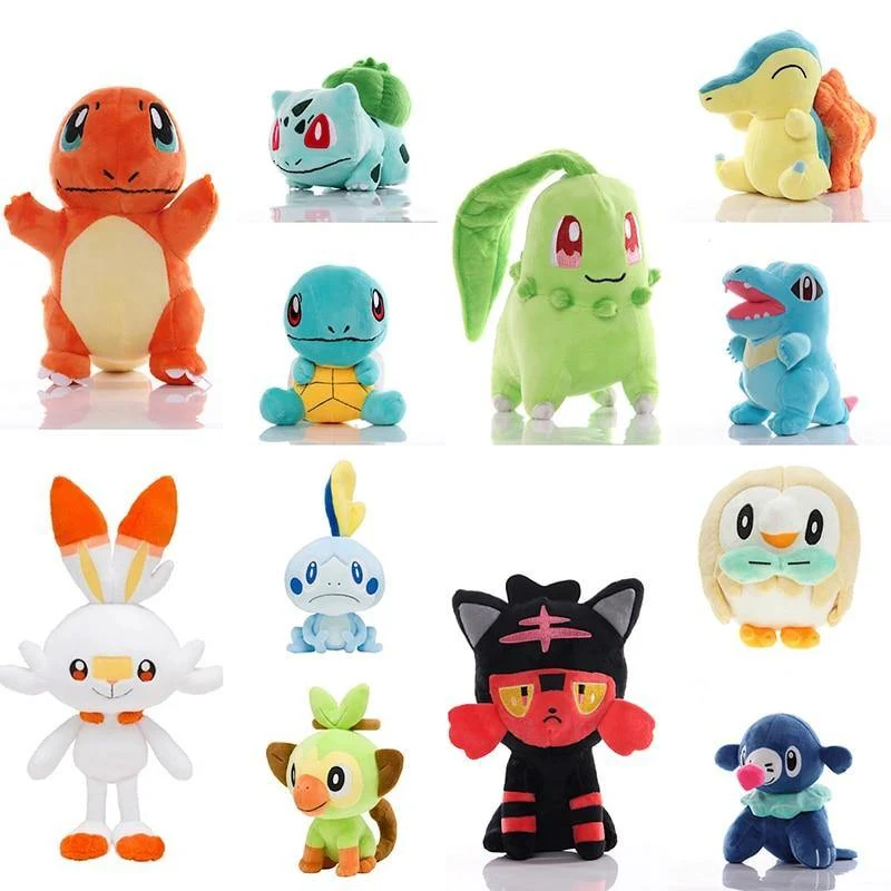 20cm Anime Gosanke Plüsch Spielzeug Bulbasaur Charmander Squirtle Grookey Scorbunny Sobble Puppen Super Weiche Spielzeug Für Kind Kinder Geschenke