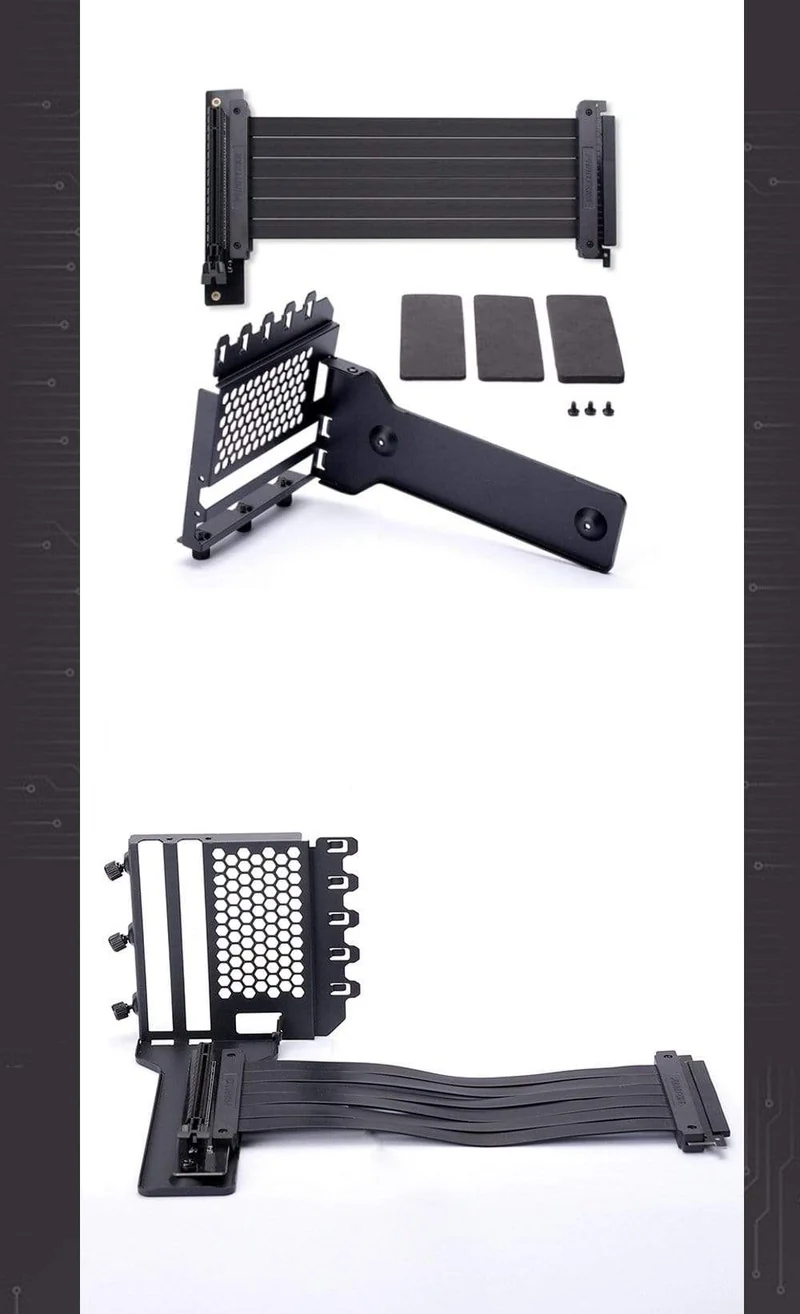 Grafikkarte Vertical Support GPU Bracket Kit, 7 PCI-Steckplätze für 7 PCI PC-Gehäuse. Halter + PCI-E 16 Verlängerungs-Steigkabel