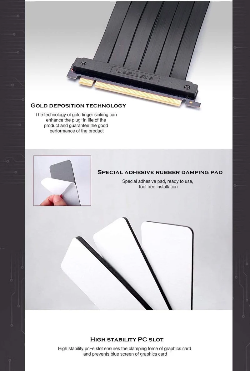 Grafikkarte Vertical Support GPU Bracket Kit, 7 PCI-Steckplätze für 7 PCI PC-Gehäuse. Halter + PCI-E 16 Verlängerungs-Steigkabel