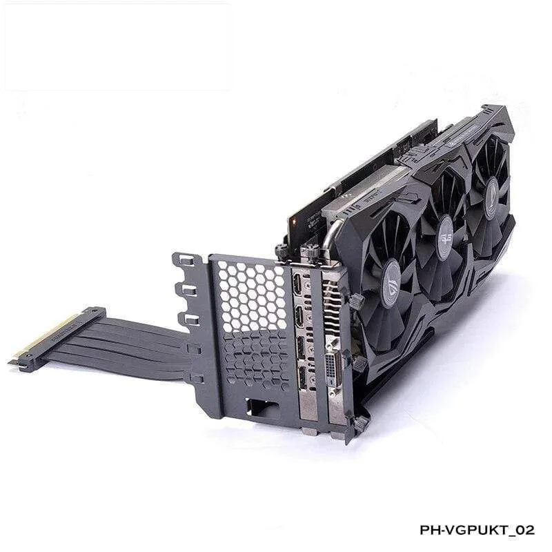 Grafikkarte Vertical Support GPU Bracket Kit, 7 PCI-Steckplätze für 7 PCI PC-Gehäuse. Halter + PCI-E 16 Verlängerungs-Steigkabel