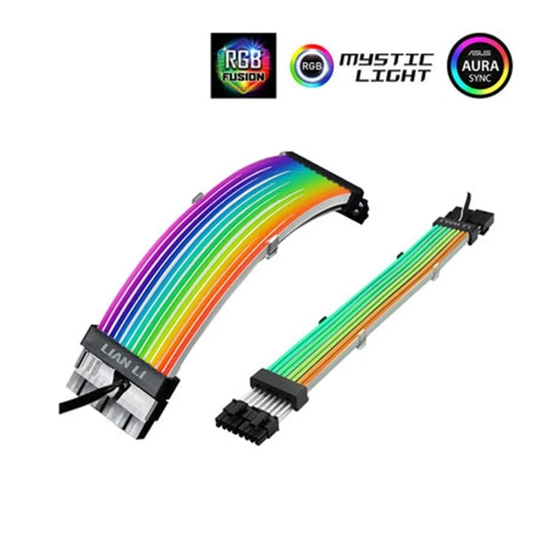 Strimer Plus RGB-Motherboard-Erweiterung ATX 24PIN, GPU-Erweiterung Doppel- / Dreifach 8PIN LIANLI Generation 2 Kabel-PC-Dekoration
