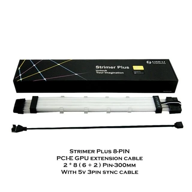 Strimer Plus RGB-Motherboard-Erweiterung ATX 24PIN, GPU-Erweiterung Doppel- / Dreifach 8PIN LIANLI Generation 2 Kabel-PC-Dekoration