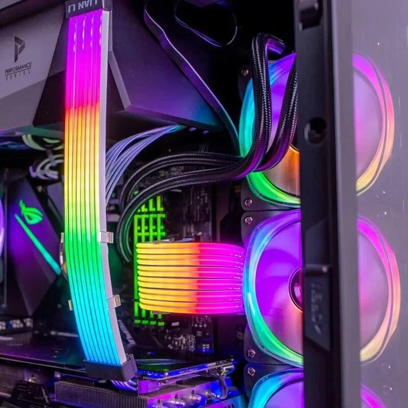 Strimer Plus RGB-Motherboard-Erweiterung ATX 24PIN, GPU-Erweiterung Doppel- / Dreifach 8PIN LIANLI Generation 2 Kabel-PC-Dekoration