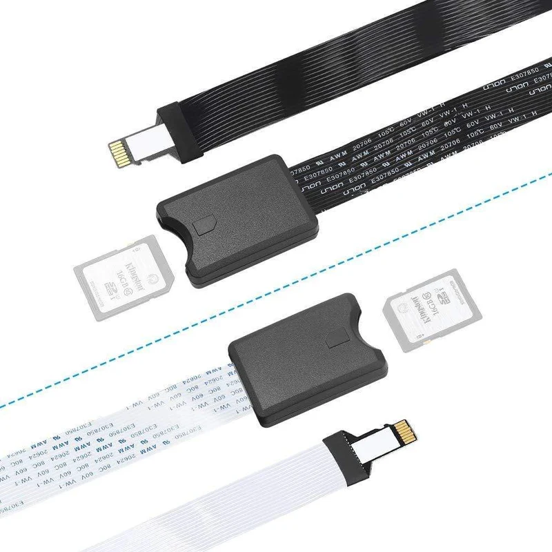 Micro SD zu SD Kartenverlängerungskabel TF zu Micro SD Kartenleser Flexibler Extender Adapter für Auto GPS 3D Drucker TV DVD