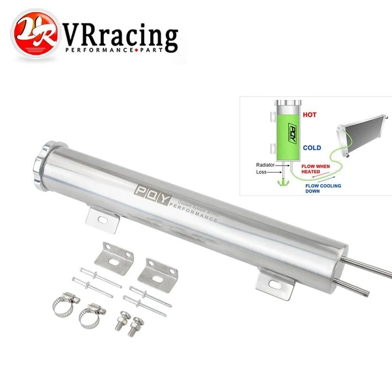 2 "x 13" Edelstahl Kühler Überlauf Tank Flasche Catch Can Auto Modifikation Kühler Kühlung Zubehör VR-COT01