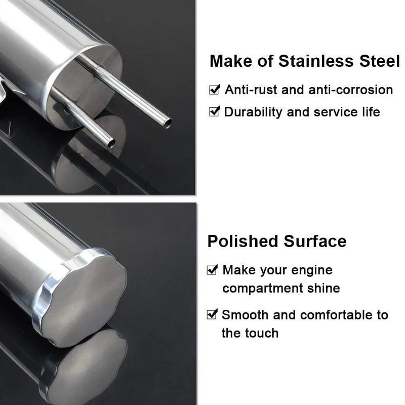 2 "x 13" Edelstahl Kühler Überlauf Tank Flasche Catch Can Auto Modifikation Kühler Kühlung Zubehör VR-COT01
