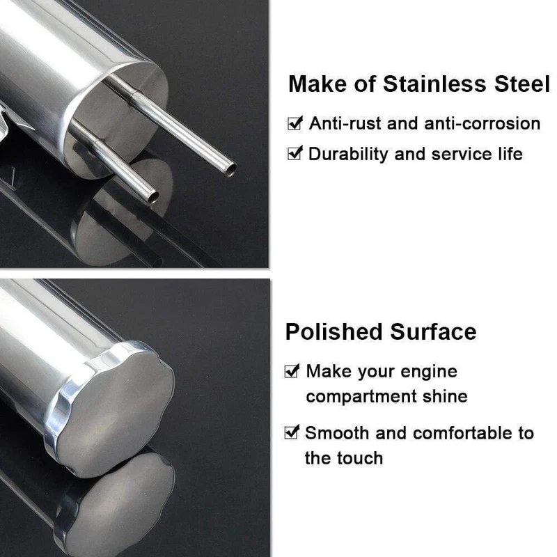 2 "x 13" Edelstahl Kühler Überlauf Tank Flasche Catch Can Auto Modifikation Kühler Kühlung Zubehör VR-COT01