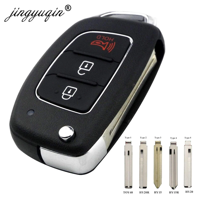 3 Tasten Fernbedienung Autoschlüsseletui für Hyundai HB20 IX35 I45 SANTA FE Accent I40 I20 HY15/HY20/TOY40 Uncut Blade Fob Shell